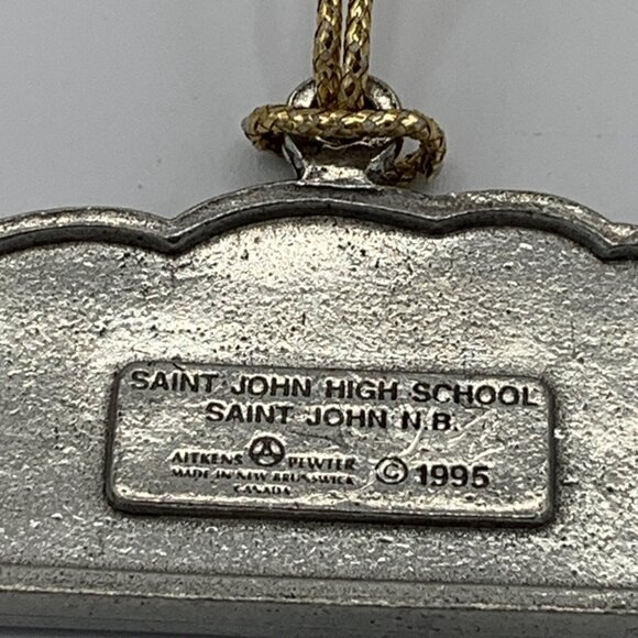 1995 Aitkens Pewter Saint John High School Ornament - Made in Canada - Picture 5 of 6